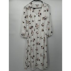 Ophelia Roe Woman's white floral dress Size Medium